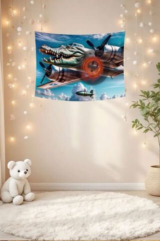 Bombardino Crocodilo Efsanevi Tasarım Duvar Örtüsü