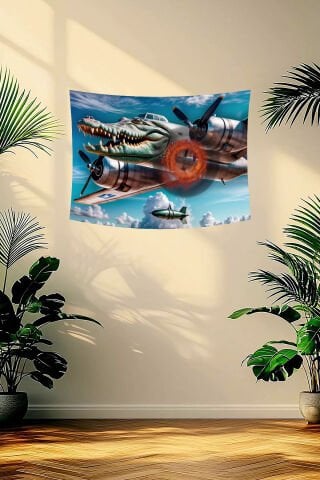 Bombardino Crocodilo Efsanevi Tasarım Duvar Örtüsü