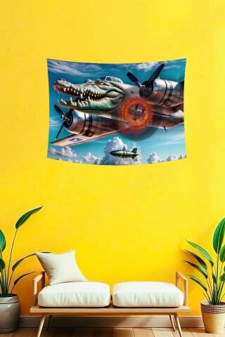 Bombardino Crocodilo Efsanevi Tasarım Duvar Örtüsü