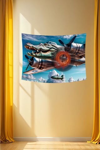 Bombardino Crocodilo Efsanevi Tasarım Duvar Örtüsü
