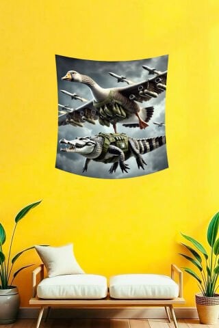 Bombardino Crocodilo Tasarım Duvar Örtüsü