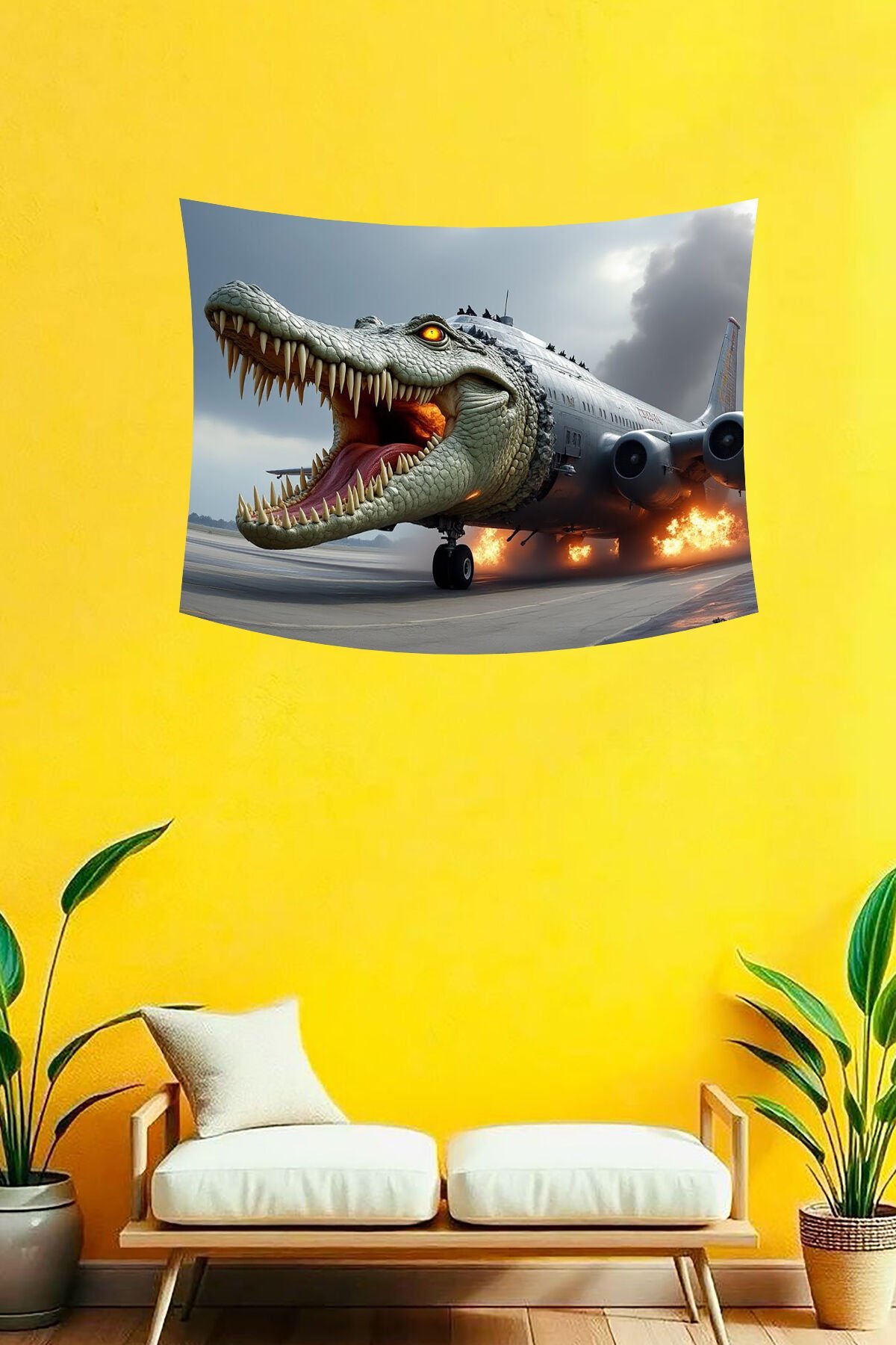 Bombardino Crocodilo Patlayış Efektli Duvar Örtüsü