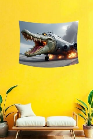 Bombardino Crocodilo Patlayış Efektli Duvar Örtüsü