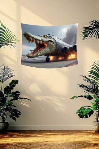 Bombardino Crocodilo Patlayış Efektli Duvar Örtüsü