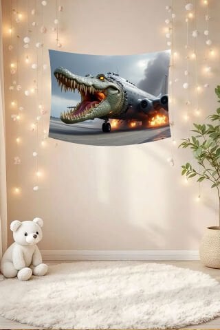 Bombardino Crocodilo Patlayış Efektli Duvar Örtüsü