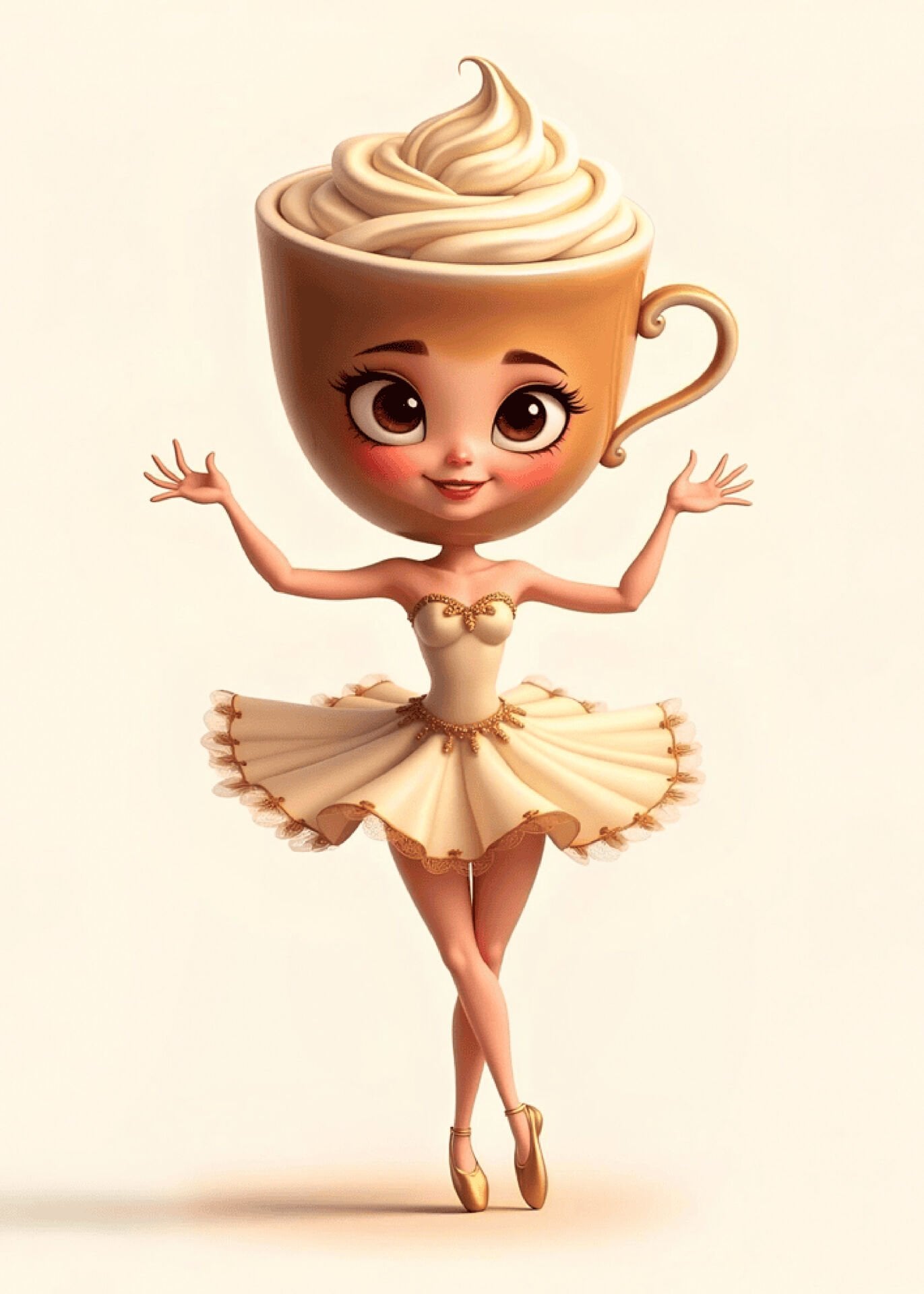 Sevimli Ballerina Cappuccina Duvar Örtüsü