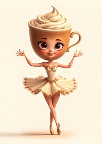 Sevimli Ballerina Cappuccina Duvar Örtüsü