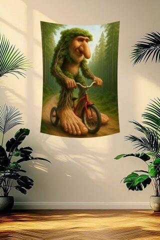 Bisikletli Brr Brr Patapim Duvar Örtüsü