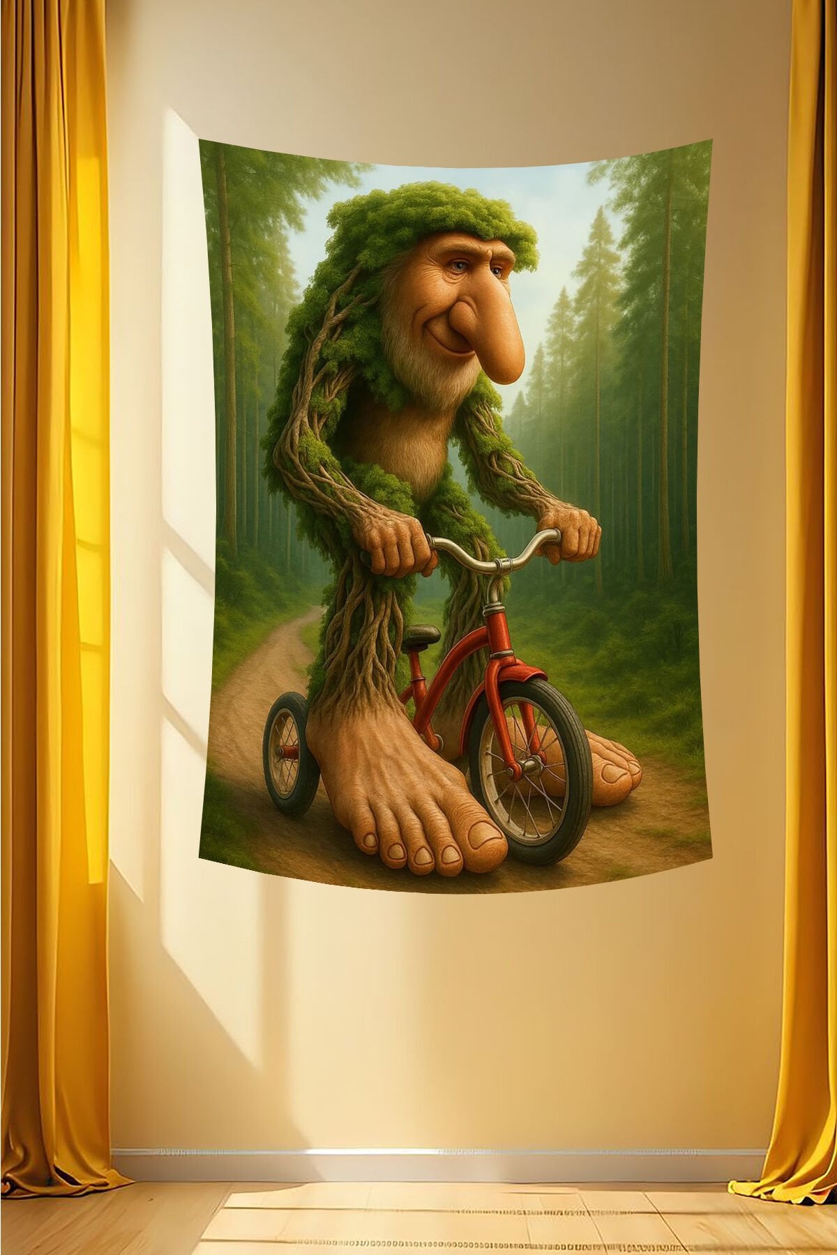 Bisikletli Brr Brr Patapim Duvar Örtüsü