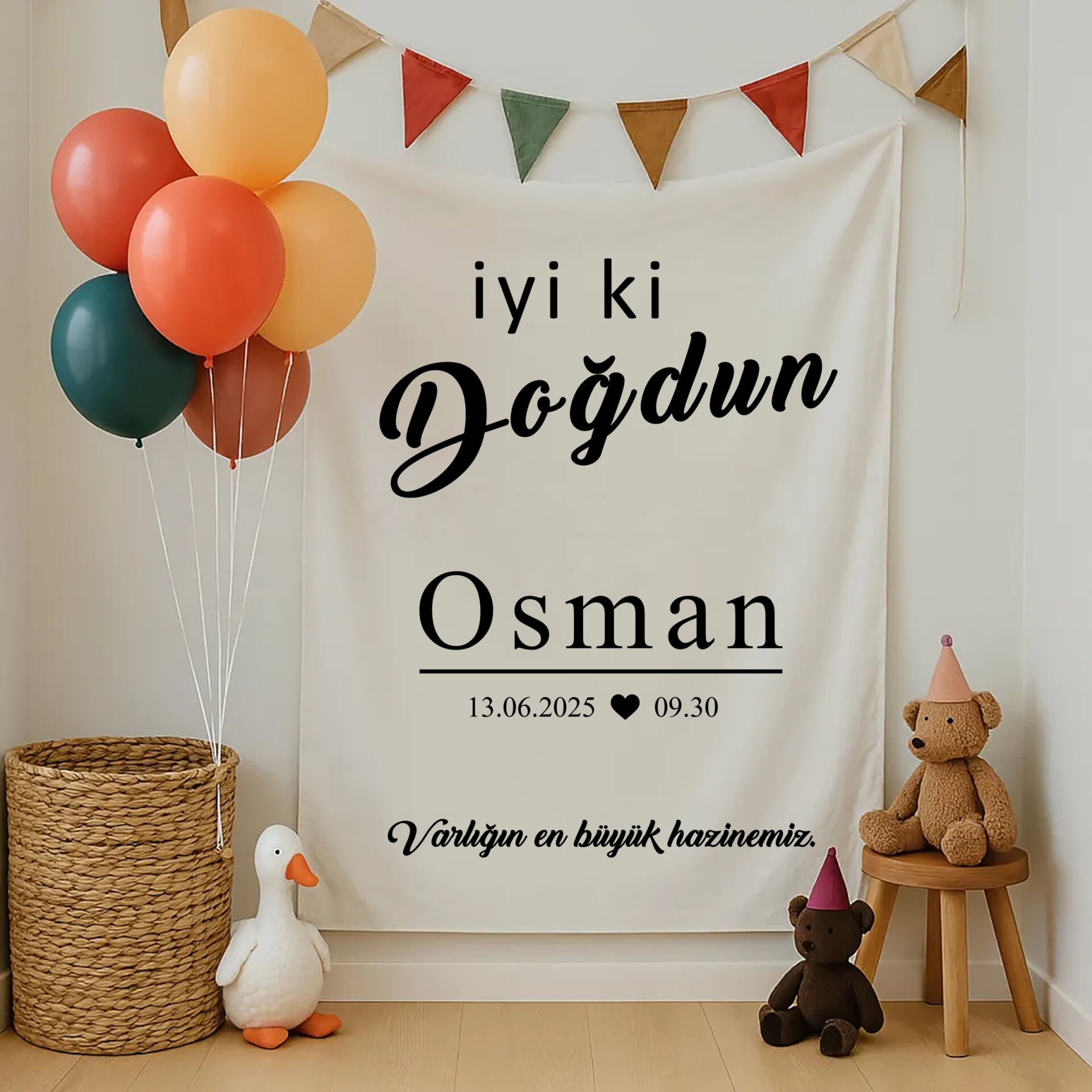 Doğum Günü Duvar Örtüsü 70 x 100