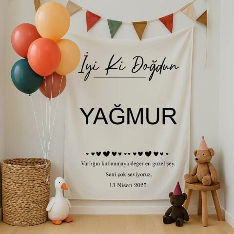 Doğum Günü Duvar Örtüsü 70x100