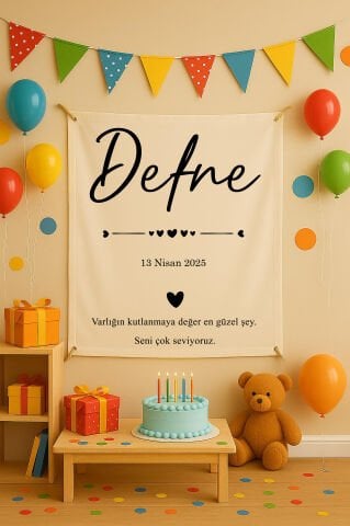 Doğum Günü Duvar Örtüsü 70x100