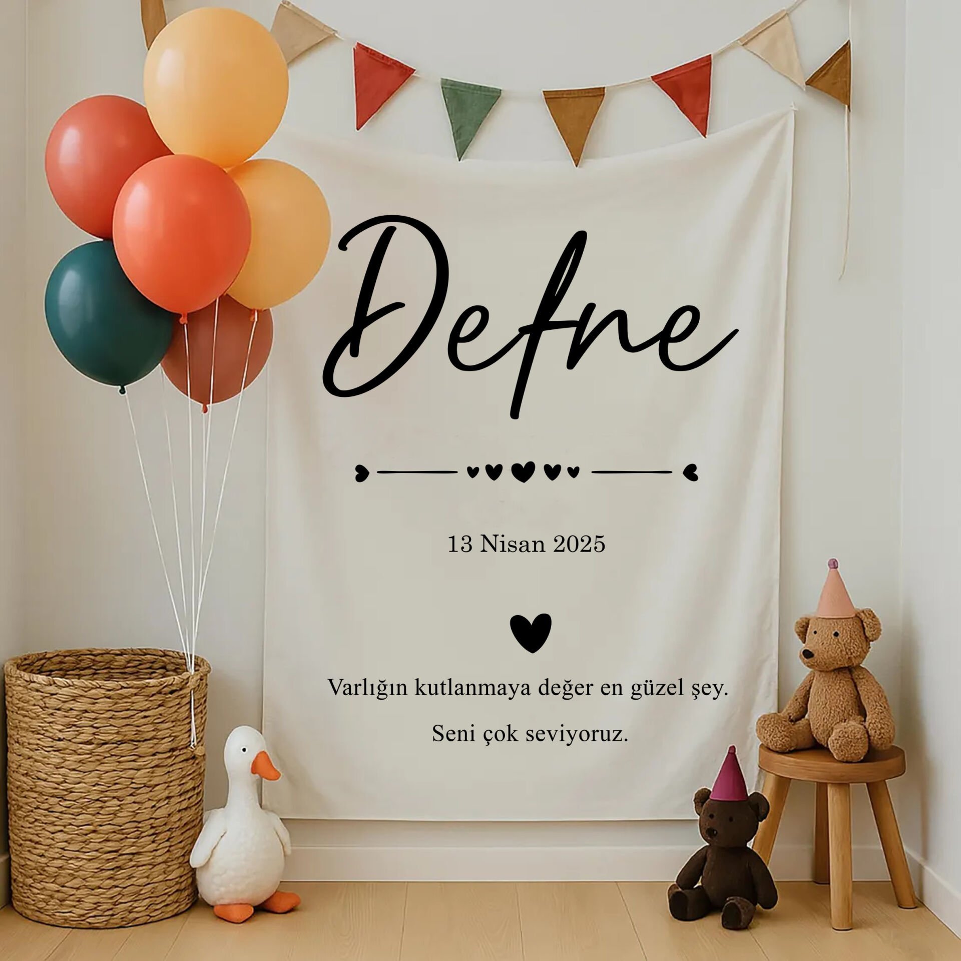 Doğum Günü Duvar Örtüsü 70x100