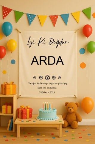 Doğum Günü Duvar Örtüsü 70x100