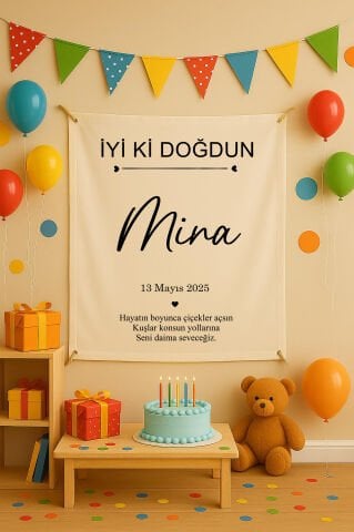 Doğum Günü Duvar Örtüsü 70x100
