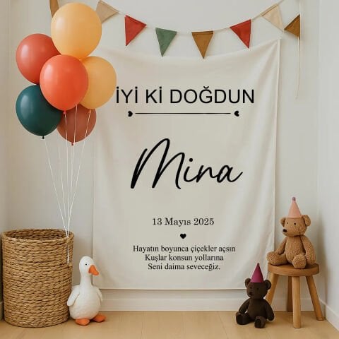 Doğum Günü Duvar Örtüsü 70x100