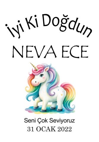 Kişiye Özel Unicorn Doğum Günü Duvar Örtüsü