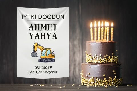 Kepçeli Doğum Günü Duvar Örtüsü