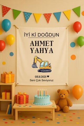 Kepçeli Doğum Günü Duvar Örtüsü