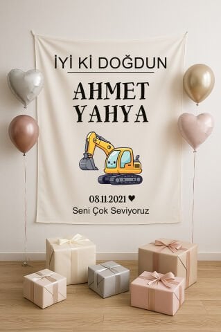 Kepçeli Doğum Günü Duvar Örtüsü