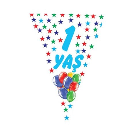1 Yaş Doğum Günü Flama Bayrak