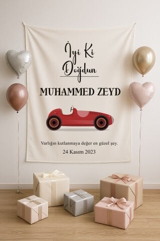 Özel Tasarım Doğum Günü Duvar Örtüsü