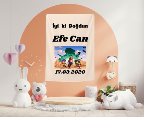 Kişiye Özel Oyun Temalı Doğum Günü Duvar Örtüsü