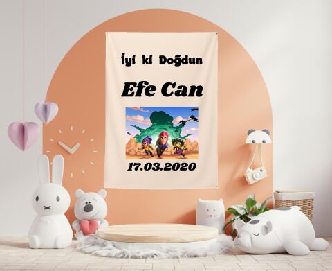 Kişiye Özel Oyun Temalı Doğum Günü Duvar Örtüsü