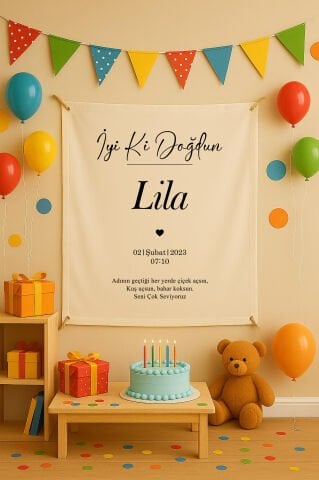 Doğum Günü Duvar Örtüsü